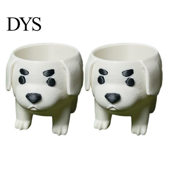 Vaso 3D Impresso 2 Peças Vaso Cachorro, Vaso Animal Engraçado, Paisagem em Miniatura Vaso Filhote Fofo para Decoração de Casa Escritório Interior Exterior Vaso