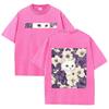 Double Sided Animal Pattern Print Vintage Washed T Shirt Oversized Cotton Aesthetic Kawaii Casual Short Sleeve Streetwear Tee