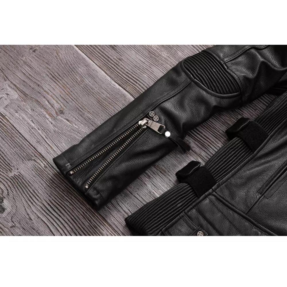 Chinese Size Heavy Motorcycle Jacket Natural Cowhide Leather Top Layer Causal Vintage Retro Moto Suit Leather Coat Winter
