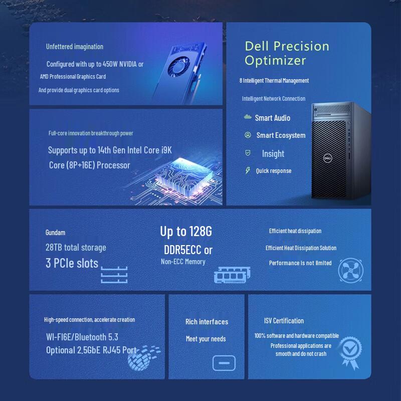 Dell Precision T3680 Graphics Workstation Desktop (CN version)