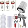 Spray Gun Nozzle 1.3/1.5/1.7/2.0mm With 600CC Mix Tank And Adpater Car Paint Gun Varnish Paint Sprayer HVLP Air Spray Gun