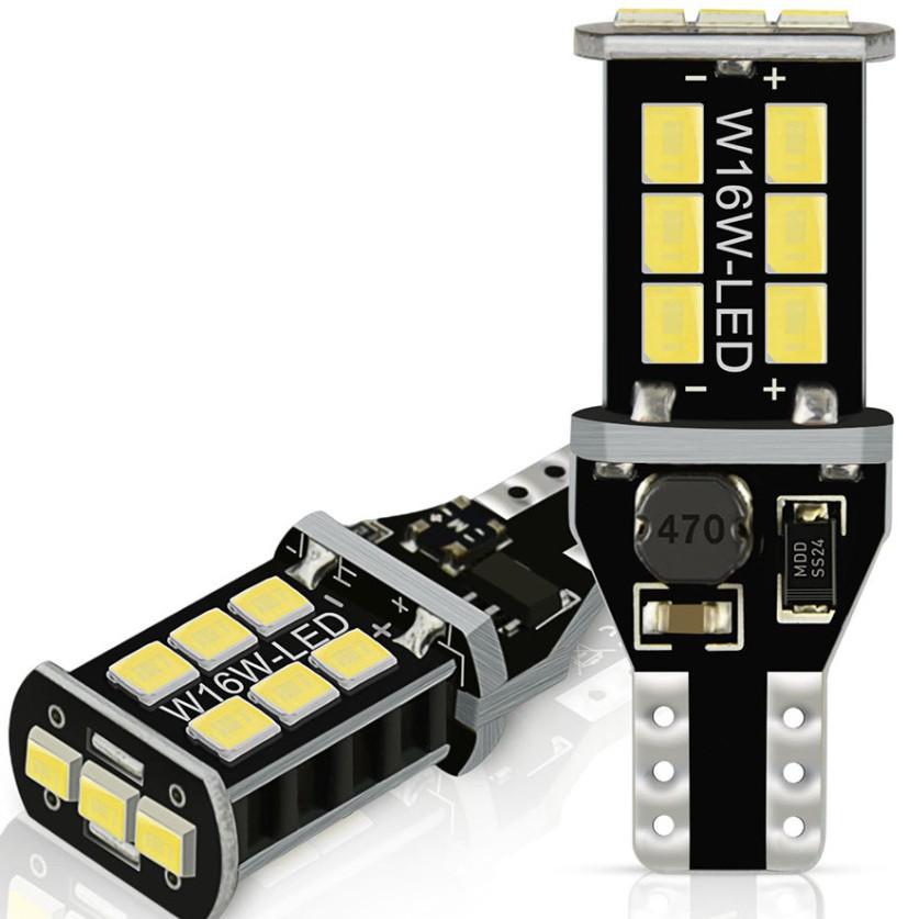 2PCS T15 W16W 921 912 LED Bulbs High Power Super Bright 1200LM Replace For Car Reversing Light White