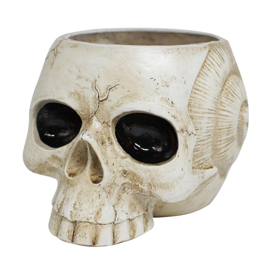 Pryskyřičný květináč ve tvaru lebky Gotický sukulentní květináč Držák Ornament pro domácí kancelářskou dekoraci