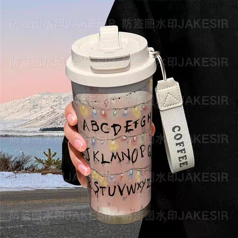Stranger Things Insulated Tumbler - Stainless Steel Dual Lid Sippy Cup for Coffee & Cold Drinks