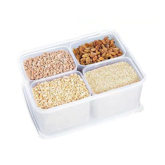 Divided Serving Tray Container with 4 Removable Compartments Food Grade BPA Free Heat-Resistant