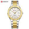 CURREN 8477 Steel Band Watch Simple Calendar Round Dial Business Watch Waterproof for Men