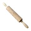 Wooden Rolling Pin, Rose Flower Embossed Engraved Carved Rolling Pin