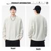 Mens Loose Round Neck Long Sleeve Heavyweight Casual Vintage Bottoming T Shirt