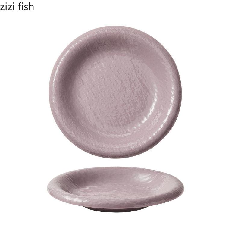 Cream Style Ceramic Stone Pattern Dining Plate Dessert Dish Cake Plate Steak Plate Salad Plates Rice Bowl Creative Tableware