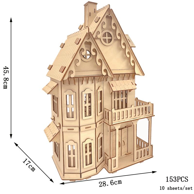 3D Wooden Puzzle Saint Basil's Cathedral Building House Kits Castle Villa Model Jigsaw Teen DIY Toys For Children Kids Gift