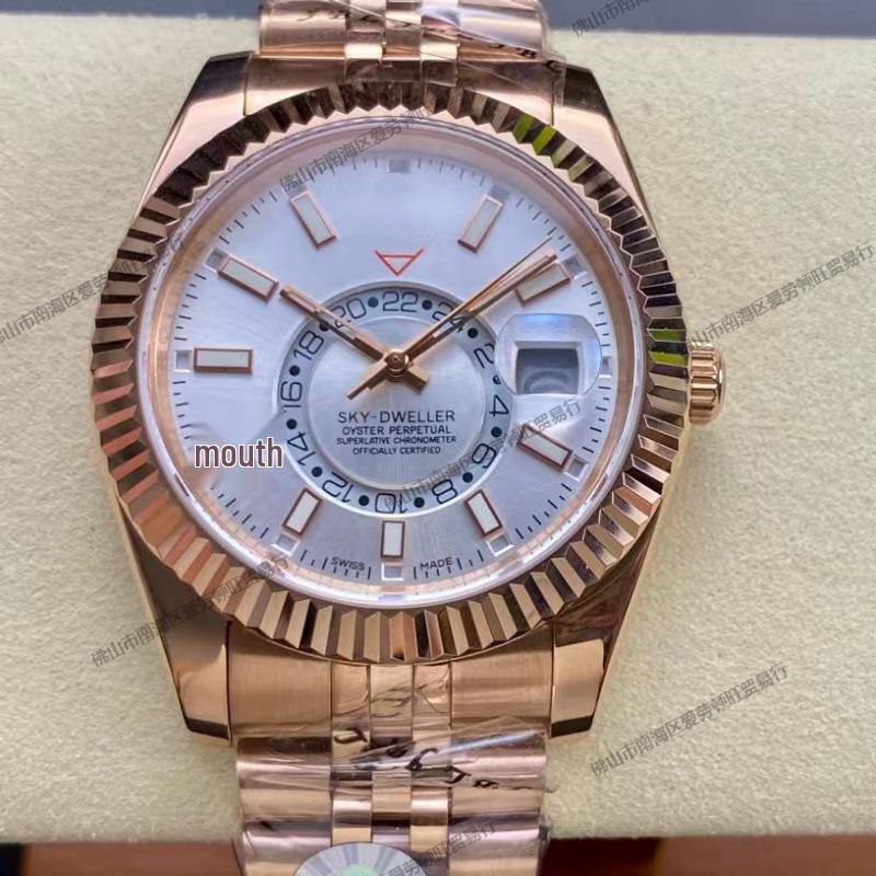 Laojia Tianxingzhe Men's Classic Dual Time Automatic Watch with Five-Bead Strap