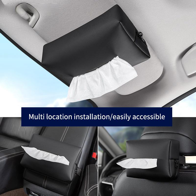Car Tissue Box, Armrest Box Tissue Pack, Car Seat Back Hanging Type, Sun Visor Tissue Bag, Storage For Car Interior Decoration