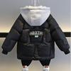 Children Winter Warm Thicken Plus Velvet Jacket Teen Hooded Coat Kids Parka Outerwear Boys Clothing Casual Clothes
