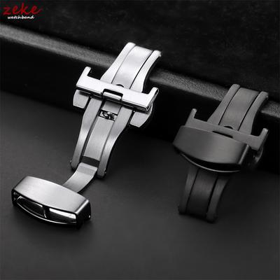 Stainless Steel Butterfly Deployment Buckle Matte Button Double Click Clasp Watch Strap 12/14/16/18/20/22mm Watches Accessories