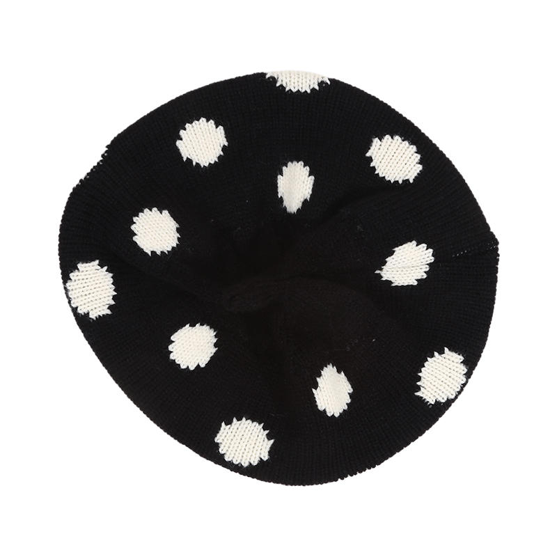 Korean Version Polka Dot Cute Baby Beret Autumn And Winter Children'S Fashionable Warm Hat