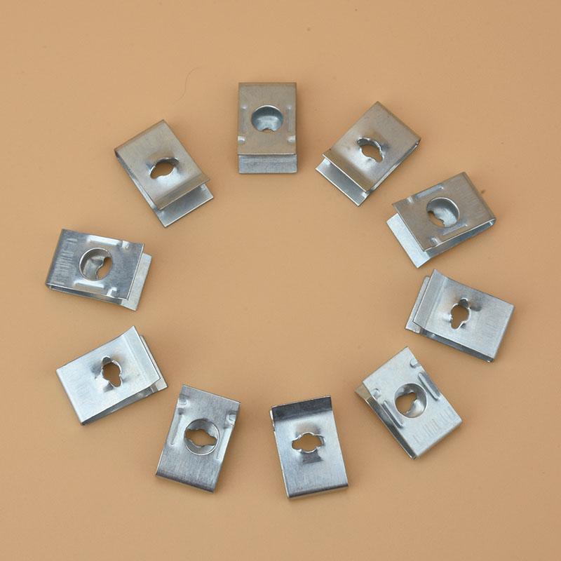 20Pcs Car Universal Speed Fasteners U Nuts Self Tapping Screw Spire Clip 6mm Hole Interior Door Trim Panels Clips Metal Rivets