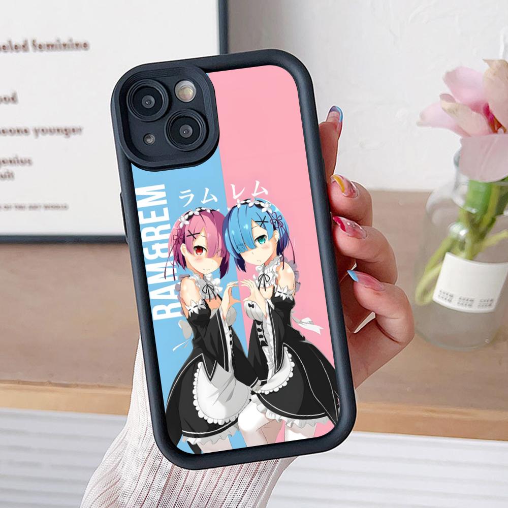 

ReZero Rem Ram Thicken TPU Mobile Phone Case for iPhone 17 16 15 14 13 12 11 Air Pro Max Plus Colorful Cover iPhone 15 Pro Max