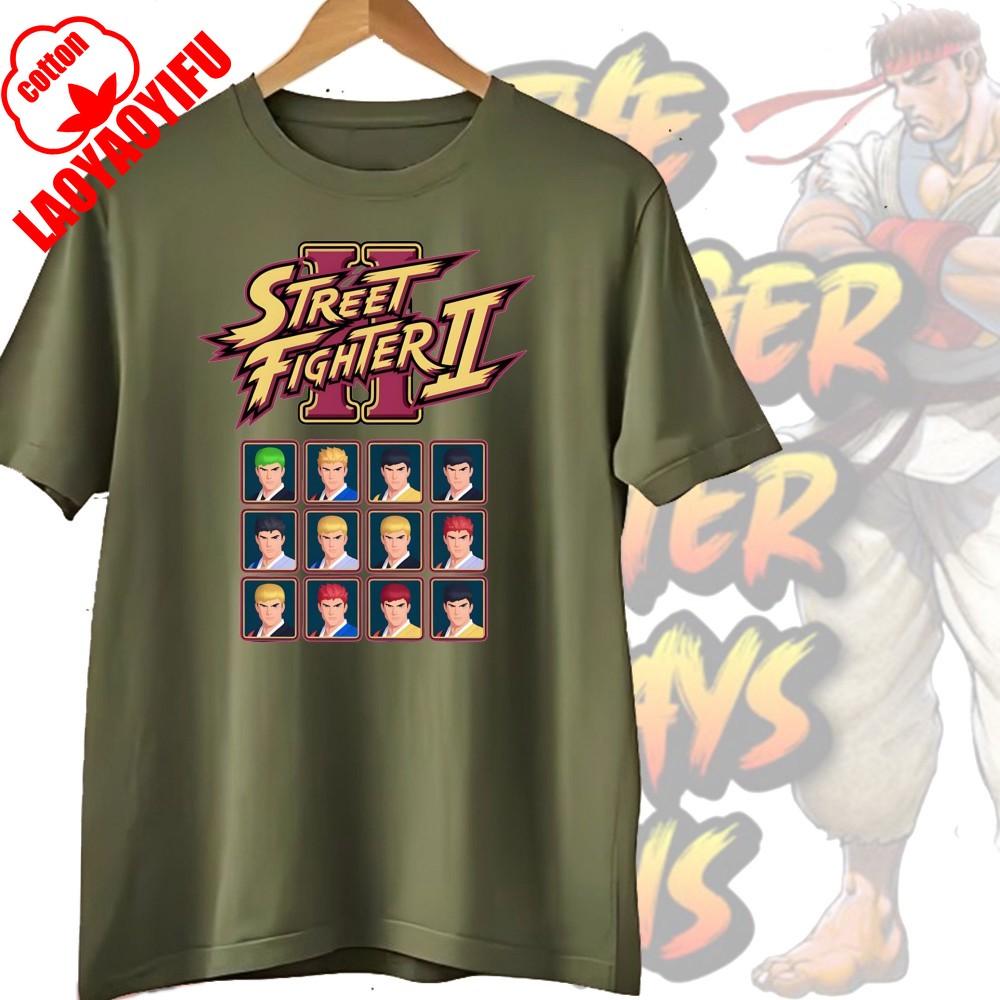 Street Fighter Chun-Li Ryu Printed Y2K New Couple Cotton T-Shirts Men Women Streetwear Casual Harajuku Retro Unisex Tee Top