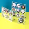 Acrylic Badge Desktop Display Stand Baji Card Brick Sealed Dustproof Transparent Storage Box for Anime Peripheral Badges Cards