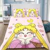 Cute Cartoon Duvet Cover S-Sailor M-MoonS Adult Boy Girl Bedroom Decoration Single Double Large Size Pillowcase Bedding Set