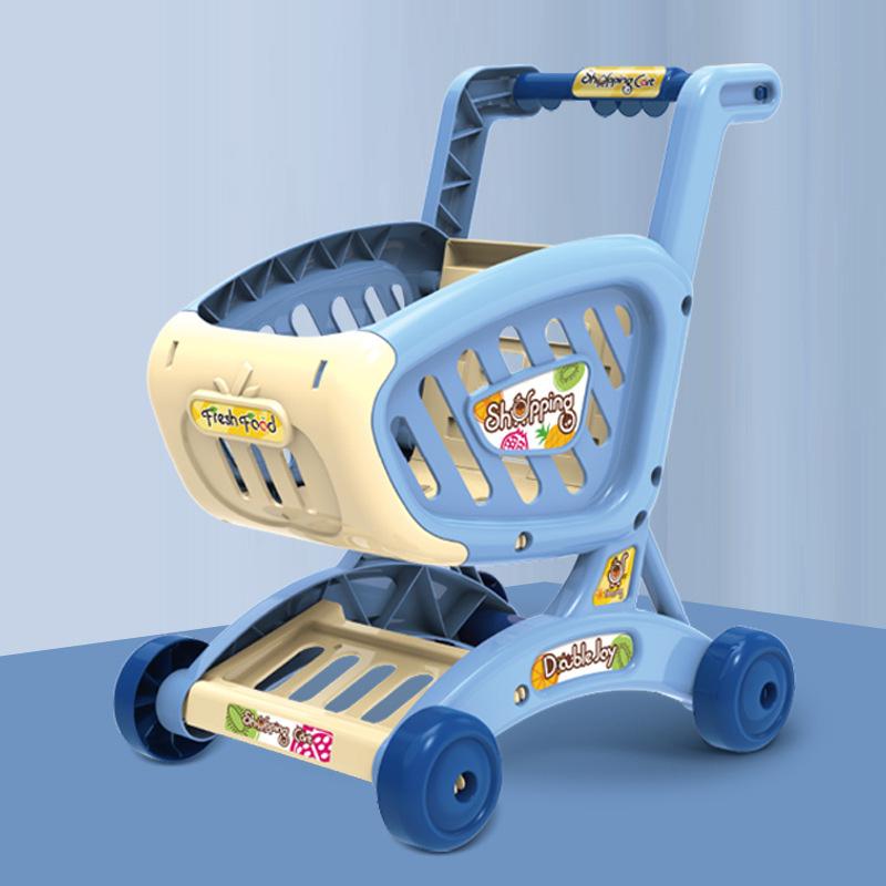 Kinder Mini Simulations-Einkaufswagen Spielhaus Küchenspielzeug Handwagen Wagen Aufbewahrungskorb Lebensmittelwagen Junge Mädchen Spielzeug Geschenk