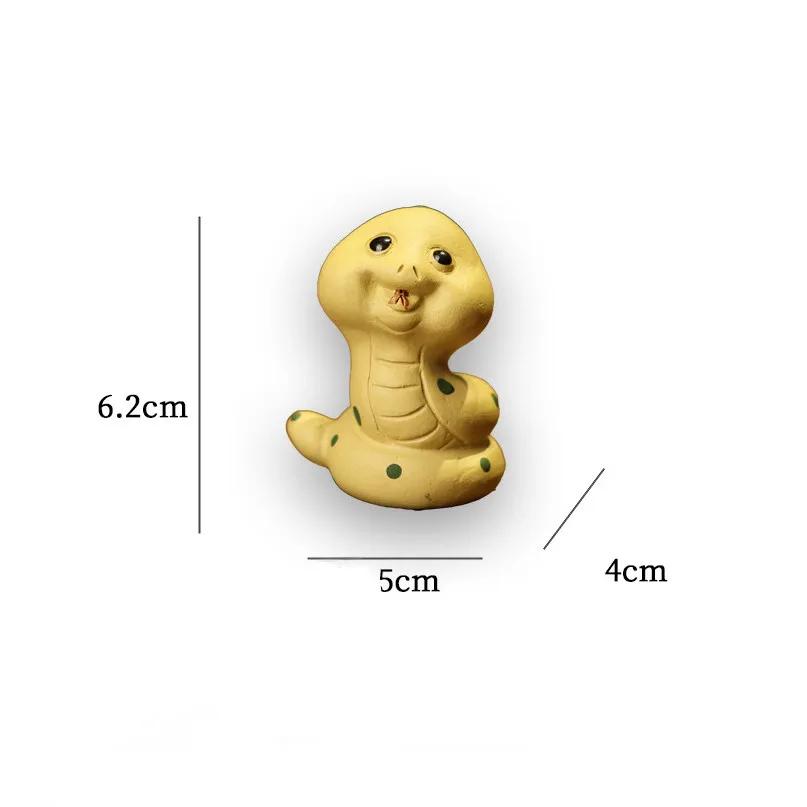 Purple Clay Pet Little Snake Handmade Cute Small Flower Snake Tea Set Accessories Tea Table Decorations Tea Playing 1pcs