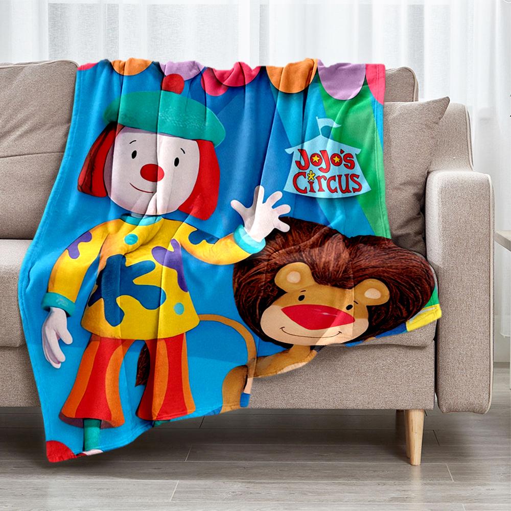 JoJo's Circus Theme Printed Blanket - Perfect for Couch, Bed, Travel & Outdoor Use | Machine Washable, Cozy & Durable.