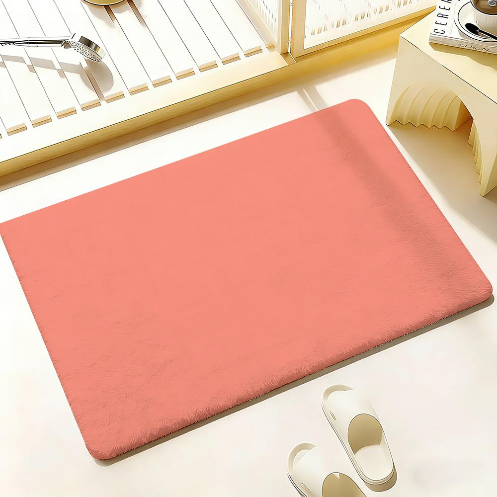 Solid color Floor Mat Bedroom Living Room Flannel Door Mat Non-Slip Home Decor