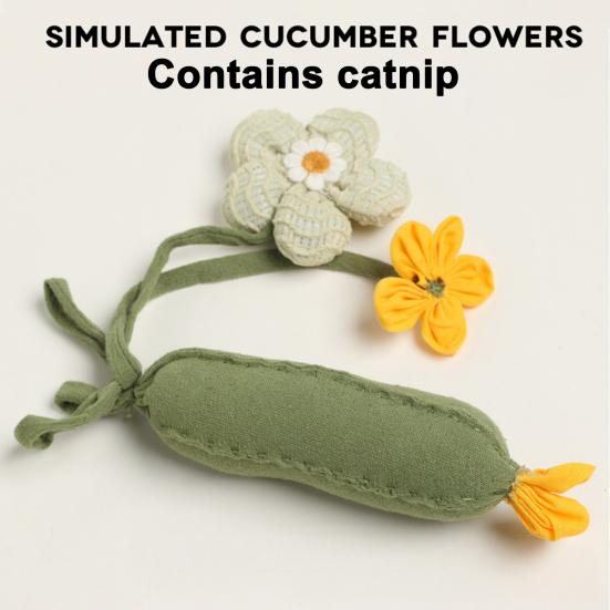 Cat Toy with Cucumber Shape Scratch Resistant Pet Toy Built-in Sound Interactive Teaser Toy for