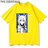 Hololive VTuber T-skjorte Unisex Harajuku tegneserie-grafikk-t-skjorter Unisex-tilfeldig bomullst-skjorte Herre Anime Kawaii Shirakami Fubuki T-skjorte