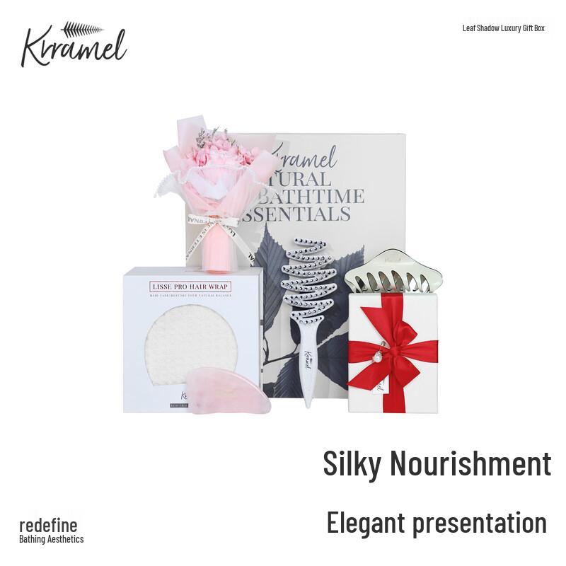 KRRAMEL Luxury Boar Bristle Hairbrush Gift Set Large