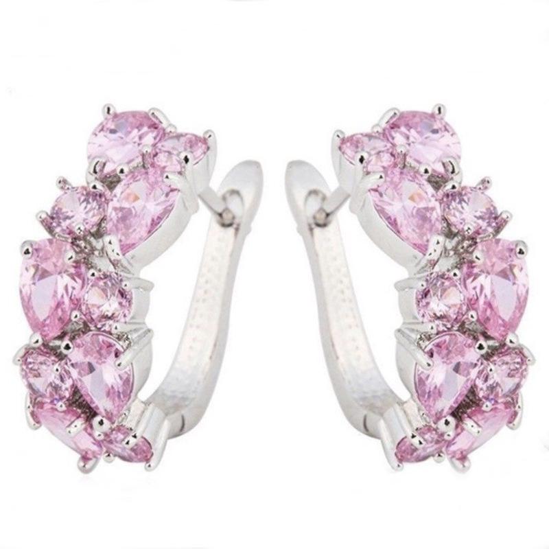 Разноцветные кристаллические циркониевые женские серьги-гвоздики популярны оптом