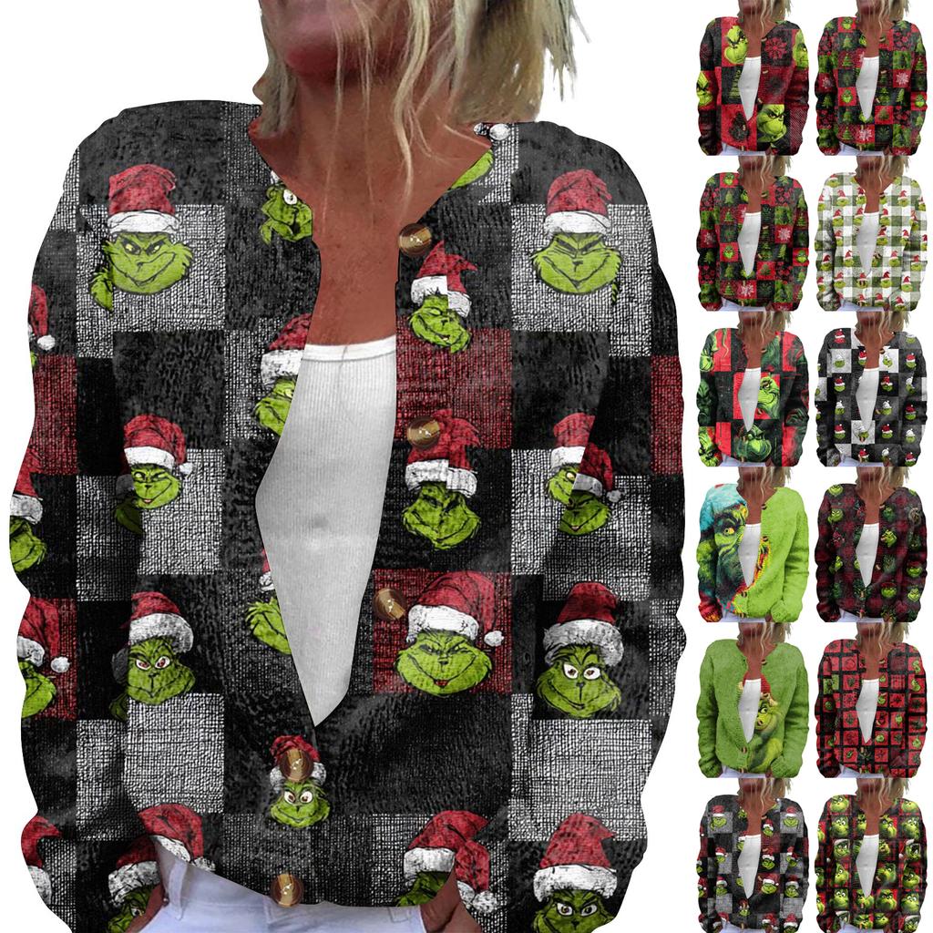 Dámská módní pletená svetrová bunda s dlouhým rukávem a zapínáním na knoflíky