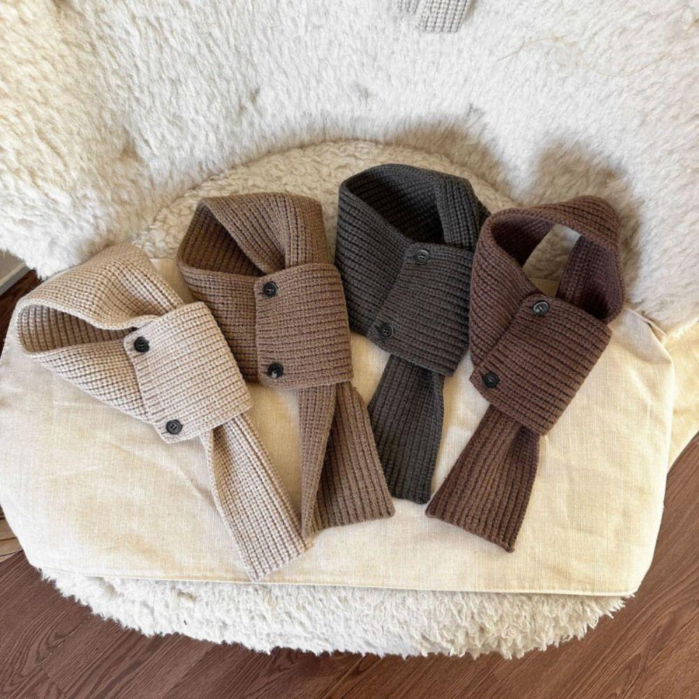 Solid Color Boys Girls Scarf Winter Children's Cross Scarves Fashion Kids Knitted Scarf  Gifts