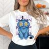 Camiseta Casual Holgada Moda Estampada Manga Corta Cómoda para Mujer