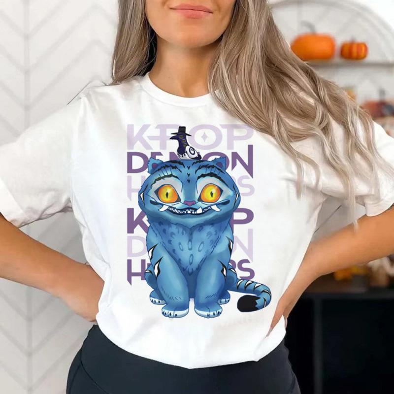 Camiseta Casual Holgada Moda Estampada Manga Corta Cómoda para Mujer