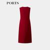 Ports Elegant Retro Vermilion Red Dress