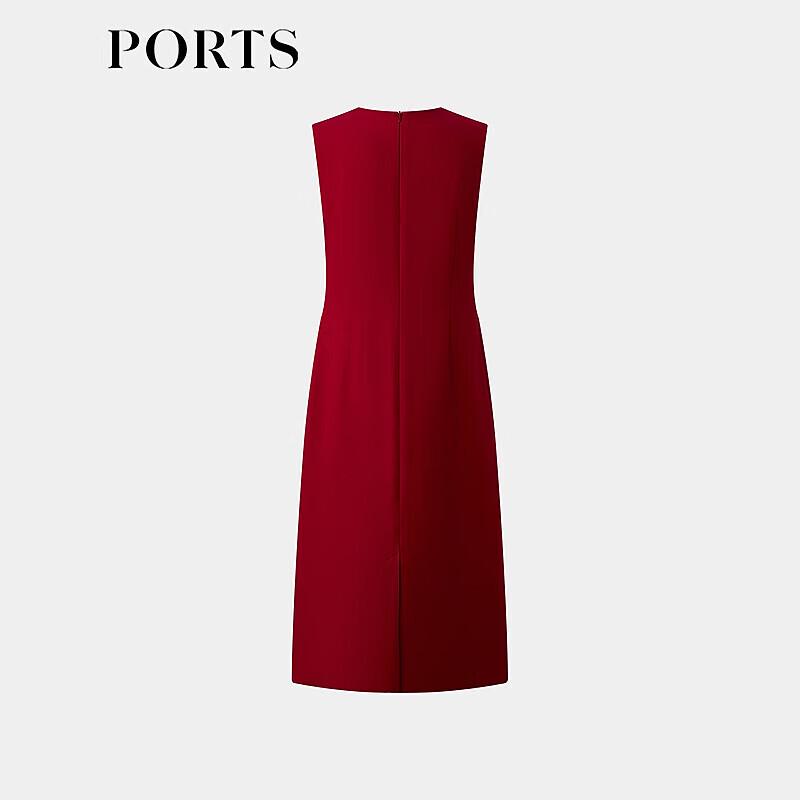 Ports Elegant Retro Vermilion Red Dress