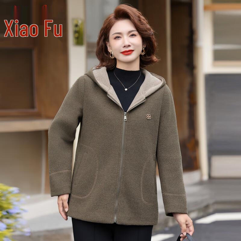 

Middle-Aged Women s Hooded Wool Blend Jacket XL