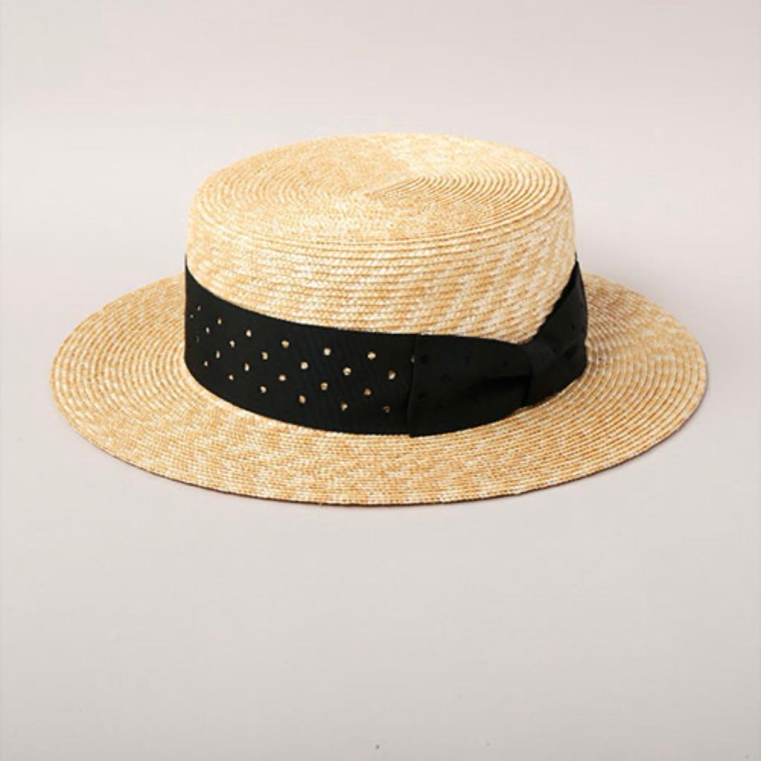 Used CA4LA straw hat boater hat straw hat