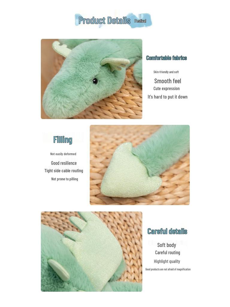 Multi-color Plush Snow Dragon Dinosaur Doll - Child's Companion Gift