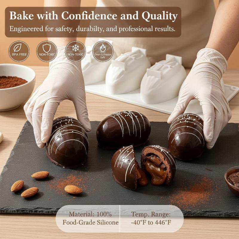 Silicone Cake Mold 3 Cavity Almond Shape Baking Mould Reusable Chocolate Mousse Dessert Pudding Ice Cream Making Molds