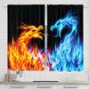 Blaue Eisflammen-Drachenmuster-Druckvorhänge Weihnachtsdekoration Wohnraum Aus Polyester gefertigt