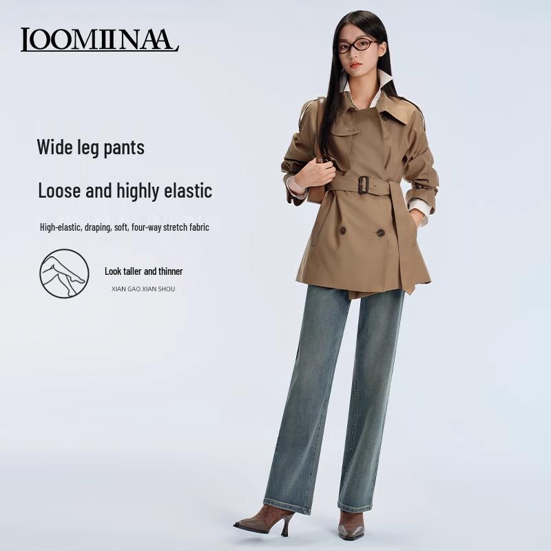 

Женские джинсы с высокой посадкой и широкими штанинами на весну 2025 года – Стройнящие, увеличивающие рост, эластичный драпированный стиль 29 fits 116-125 lbs