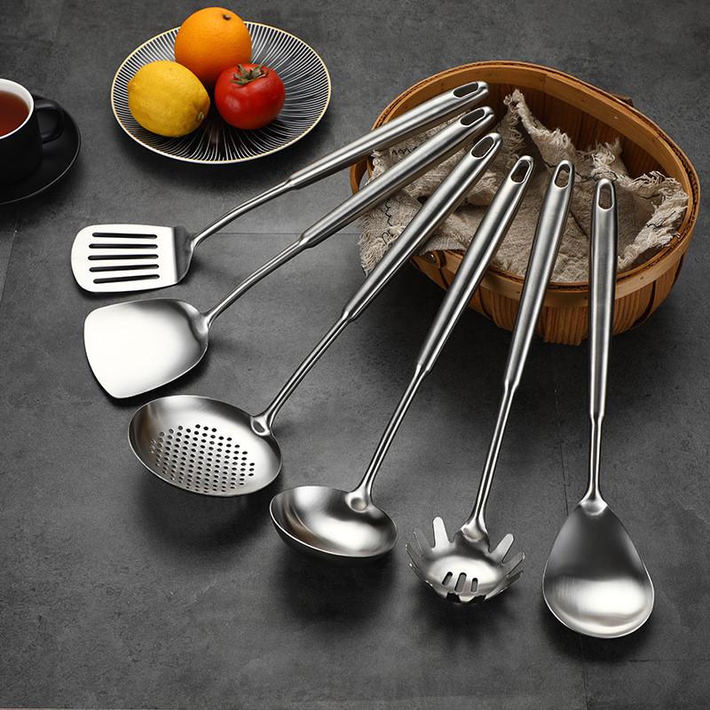 6 piece /Set 304 Stainless Steel Spatula Cooking Shovel Kitchen Cooking Spoon Shovel Kitchenware Set Soup Spoon Colander
