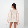 Autumn and Winter Women's Personalised Design Sense Round Neck Ribbon Temperament Sweet and Versatile Sweater