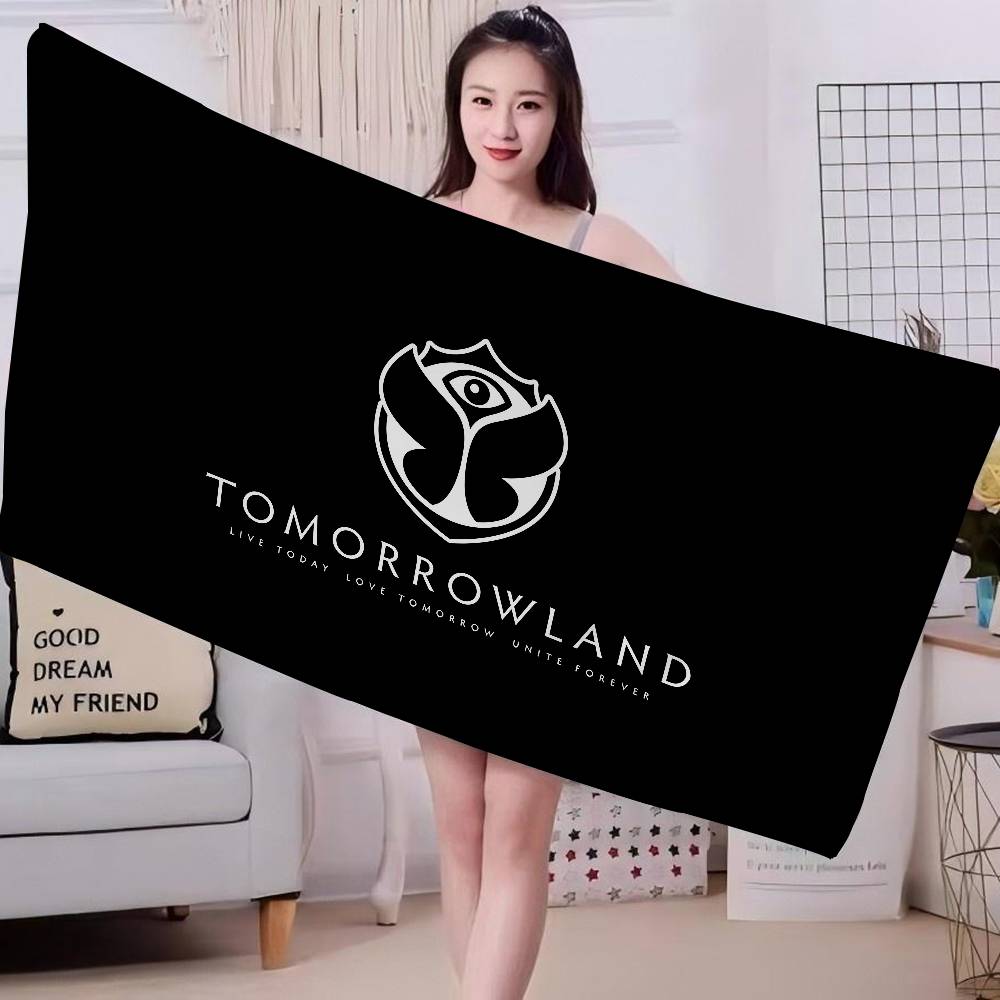 T-Tomorrowlands Logo Musicale Grande Asciugamani da Spiaggia in Microfibra Asciugatura Rapida Asciugamano Sabbia Asciugamani da Spiaggia Asciugamano da Piscina per Viaggio Nuoto Piscina Yoga