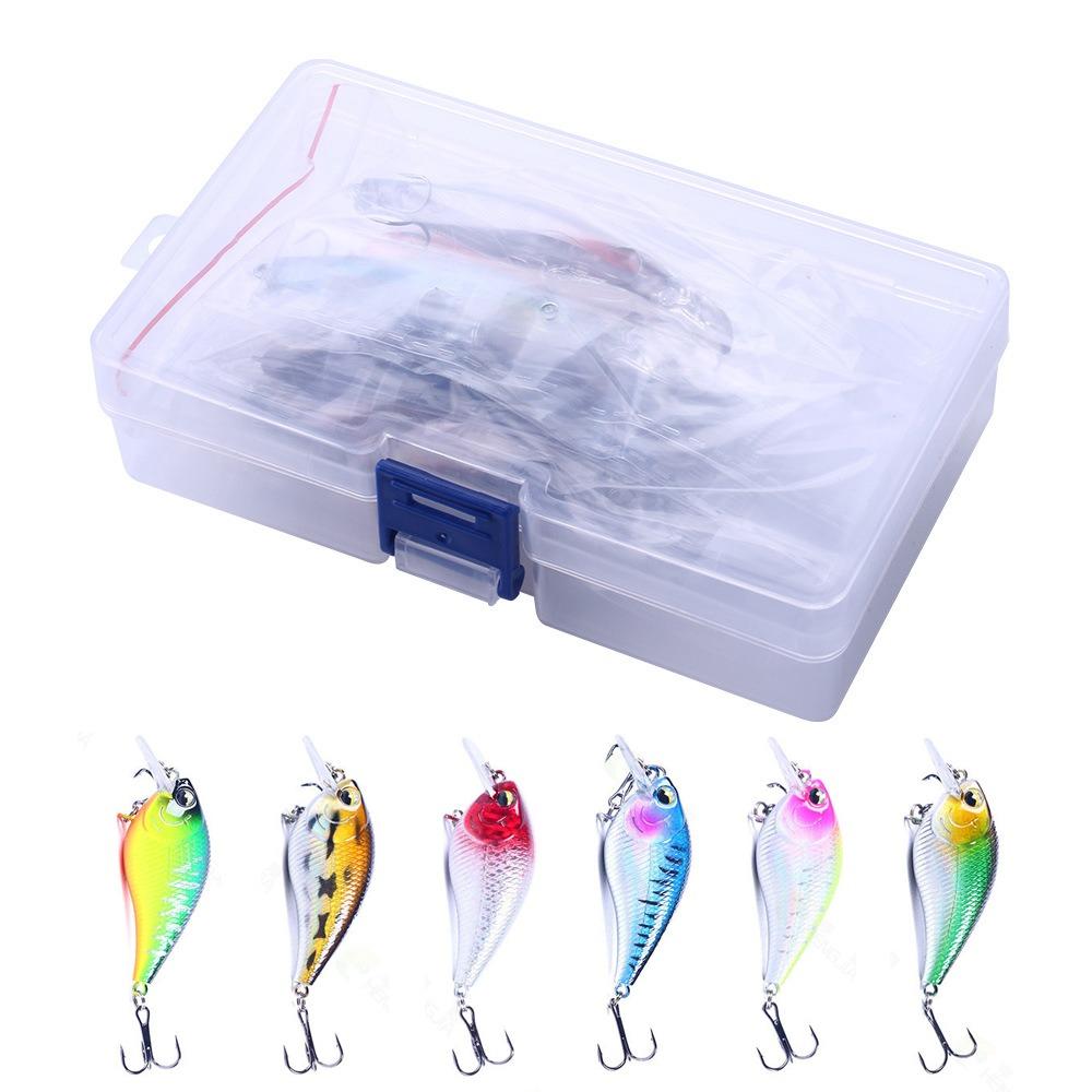 

6Pcs/Set 6# Treble Hook Fishing Lures High-Strength Artificial Wobbler Shallow Diving Bait 6Pcs Box-packed
