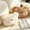 Soft Curly Fluff Stuffed Pillow Cute Bear Face Plush Pillow Bear Plush Pillow  Home Decor