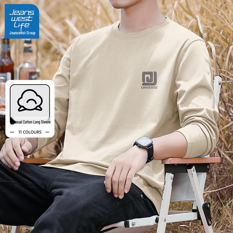 JEANSWEST LIFE Men s Cotton Long-Sleeve T-Shirt M